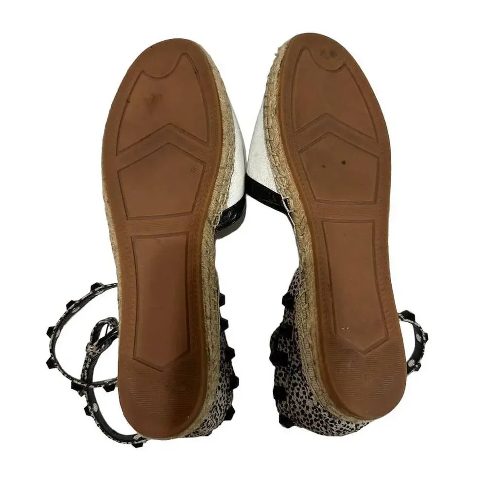 Rebecca Minkoff Women's Espadrilles White Ballet‎ Studded Gilles Flat Shoes Sz 8